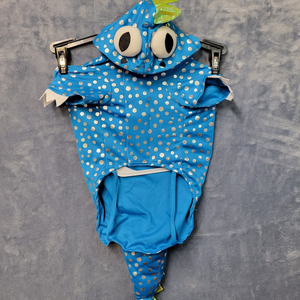 Martha Stewart Pets Dog Costume Blue‎ Polka Dot Dinosaur Large